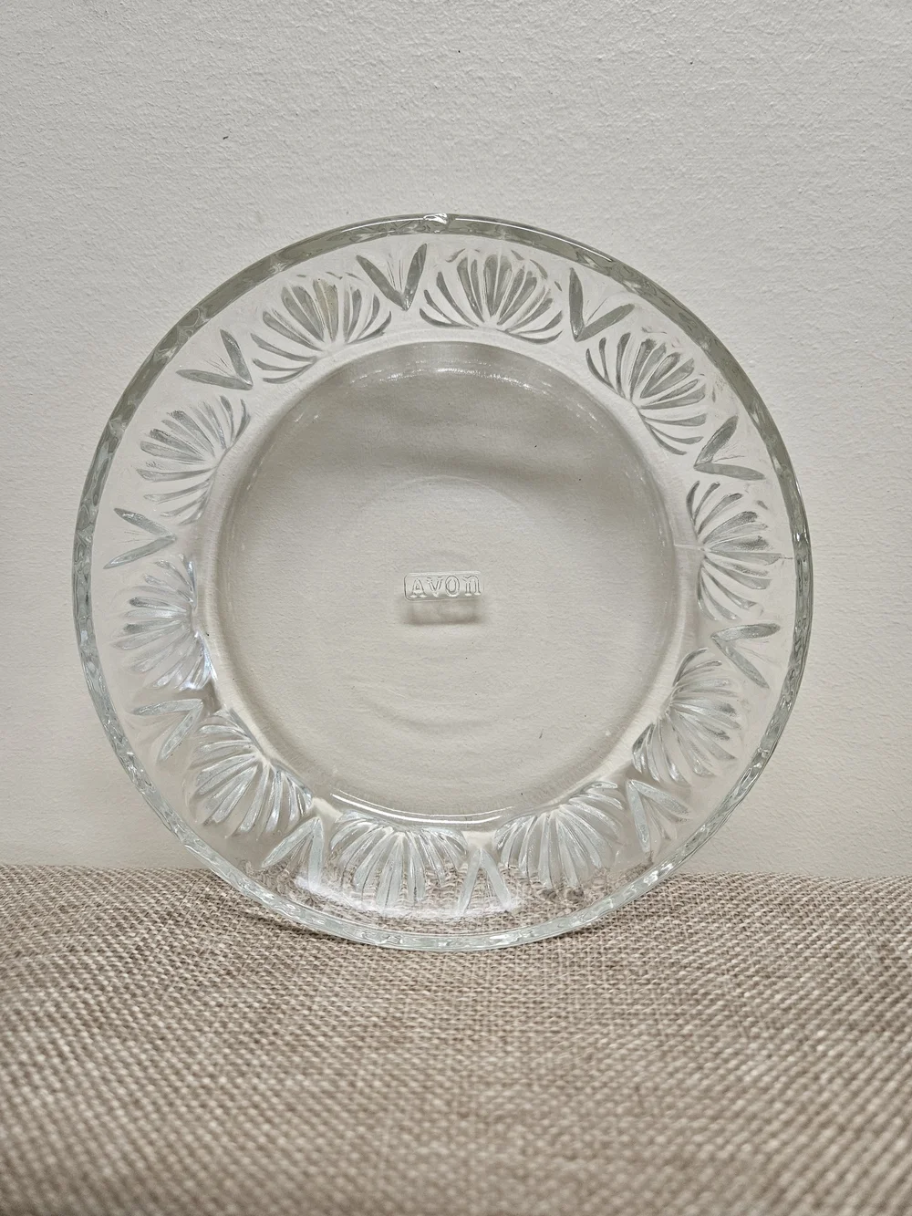 Vintage Avon Clear Glass Lidded Trinket Dish